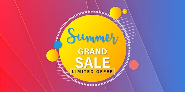 Summer sale pink blue background professional banner mehrzweck-design free vector