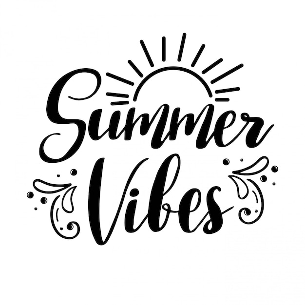 Vektor summer vibes schriftzug.