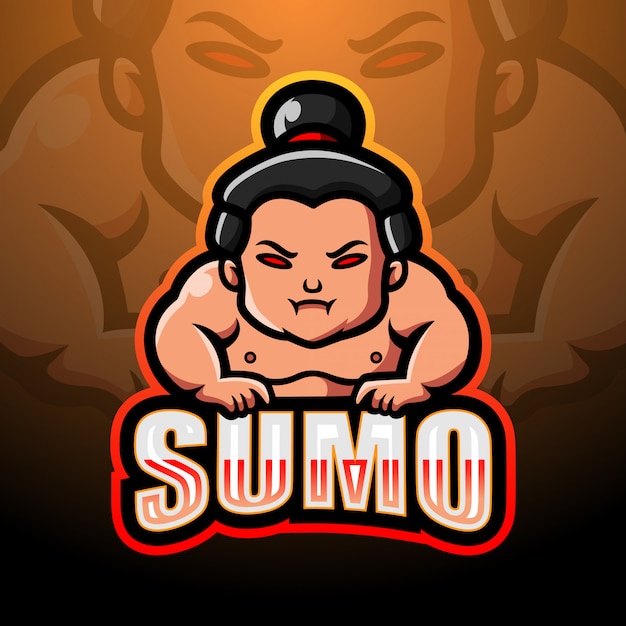 Sumo maskottchen esport logo design