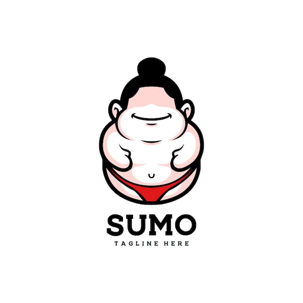 Vektor sumo süßer japanischer asiatischer mannsport glückliches fett