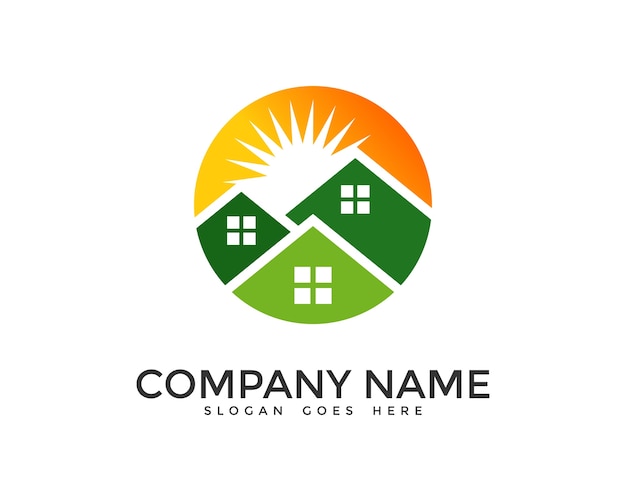 Sun house logo design