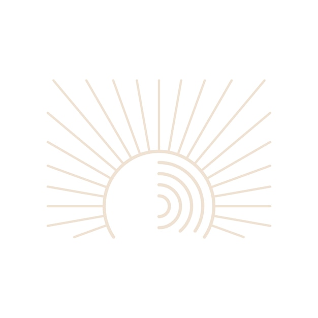 Sun line art logo-design