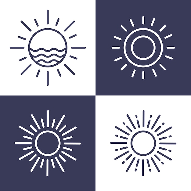 Sun-logo-design-umriss-set