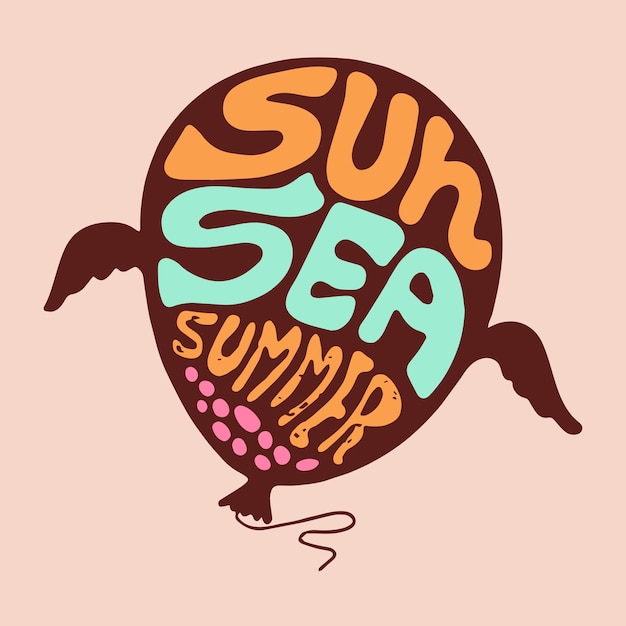Vektor sun sea sommerballon-designvektor