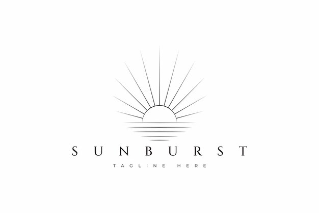 Vektor sunburst daylight bright nature reflection light abstraktes minimalistisches logo