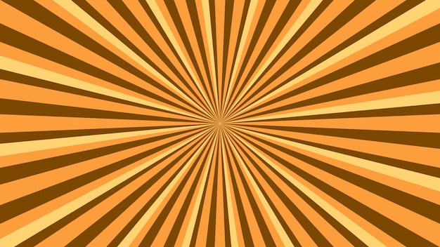 Vektor sunburst-hintergrund mit gelb und braun für farbenfrohes website-banner und pop-art-grafikdesign