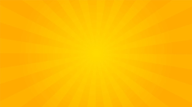 Sunburst-Musterhintergrund, orange und gelbe Abstufungen, radial, Sommer, Vektorillustration, Anzug