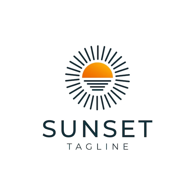 Sunset-Flat-Logo-Design-Idee