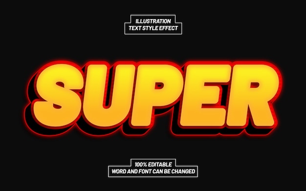 Vektor super 3d bold text style effekt