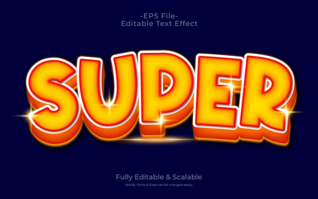 Super 3D-Vektortexteffekt, vollständig editierbar