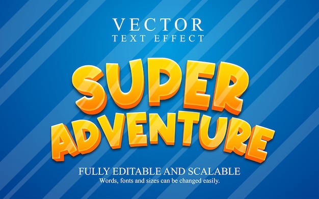 Super-Abenteuer 3D-bearbeitbare Texteffekte