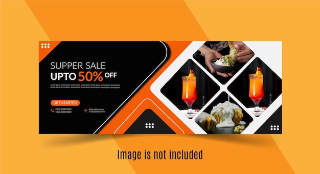 Vektor super-angebot und mega-verkauf facebook-cover und web-banner-vorlage-design mit mockup und hintergrund