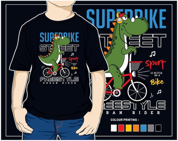 Super bike kinder vektor tier cartoon illustration design grafik für den druck