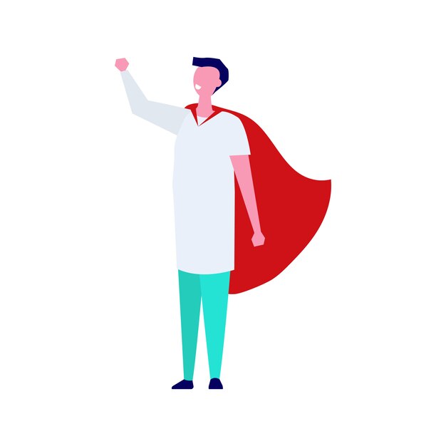 Super doctor charakter. professionelle illustration mit stil.