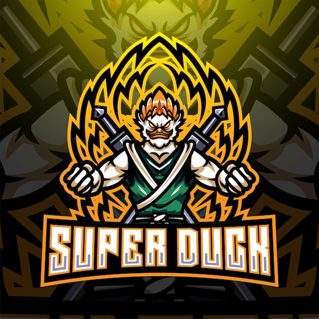 Super ente esport maskottchen logo design