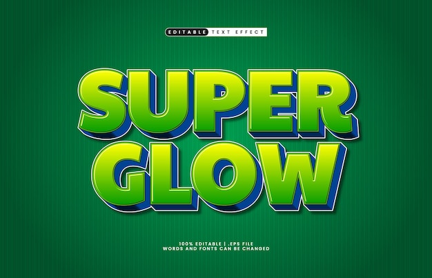super glow bearbeitbarer Text-Effekt mit einem Held und Spiel-Text-Stil