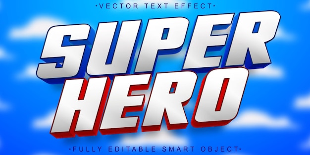 Super Hero Vector Vollständig bearbeitbare Smart Object Text-Effekt