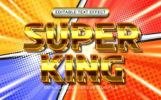 Super king glänzender 3d-bearbeitbarer texteffekt