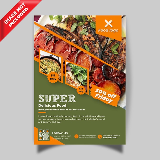 Vektor super leckeres food-flyer-design für ein restaurant