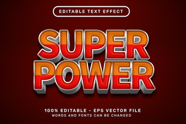 Super Power 3D-Texteffekt und bearbeitbarer Texteffekt