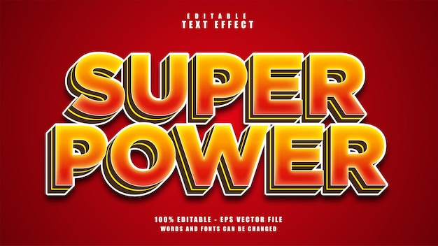 Super power texteffekt free vector