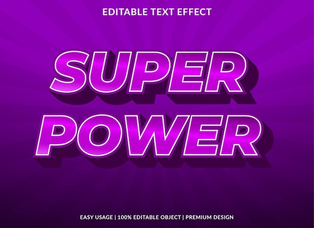 Super-Power-Texteffekt-Vorlage im Premium-Stil für Logo und Marke
