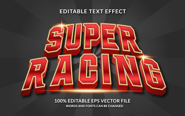 Super Racing bearbeitbarer Texteffekt