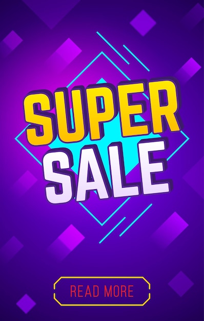 Vektor super-sale-banner für website-verkauf und rabatt-banner