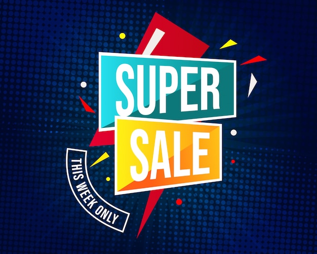 Vektor super sale banner vorlage