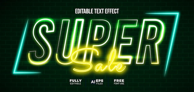 Super sale neonlicht 3d bearbeitbarer texteffekt