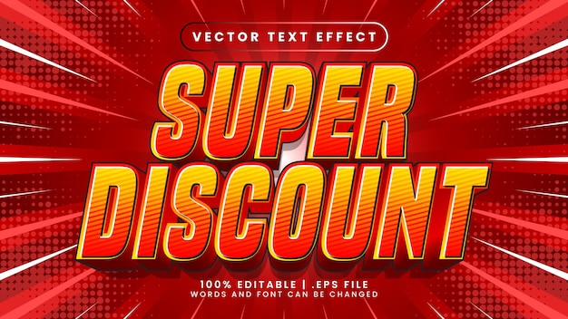 Super Sale orange und rot 3D-Text-Effekt-Stil mit rotem Hintergrund