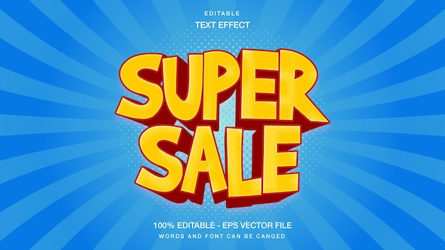 Super Sale Texteffekt editierbarer Einkauf und Angebotstextstil