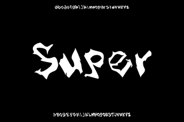 Super Sharp Creative Vector benutzerdefinierte Anzeige Alphabet Schriftart Design