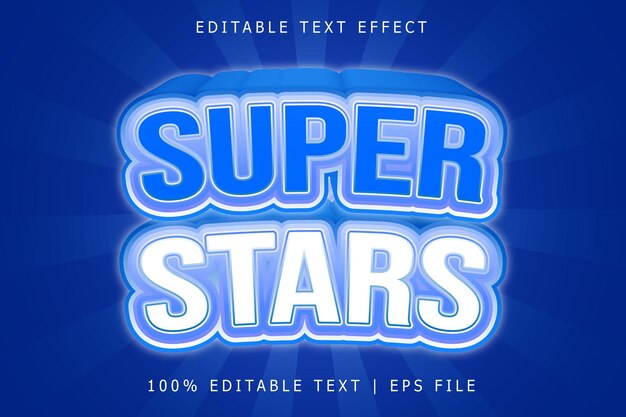 Super Stars Editierbarer Texteffekt 3 Dimension Emboss Modern Style