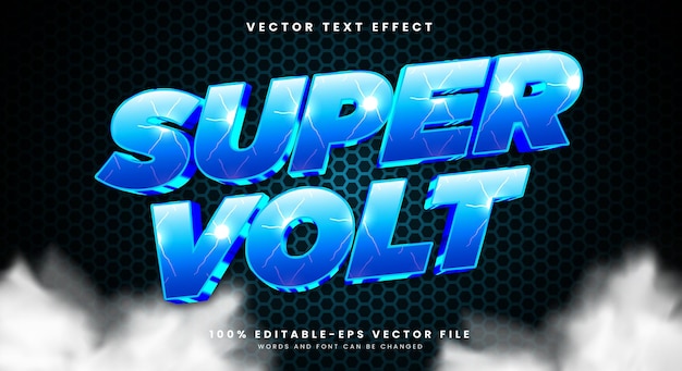 Super Volt 3D bearbeitbare Text-Effekt-Vorlage geeignet für elektrisches Thema