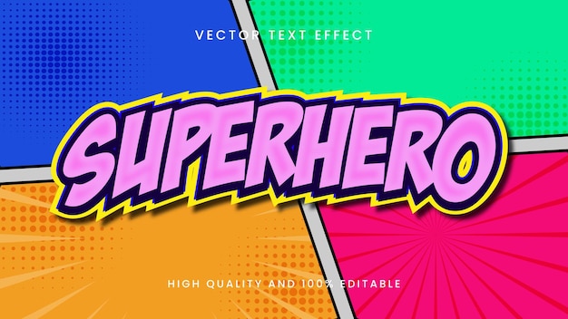 Superheld 3d bearbeitbarer Texteffekt-Schriftstil