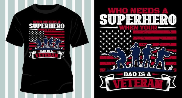 Superheld-vati-veteranen-typografie-t-shirt-design