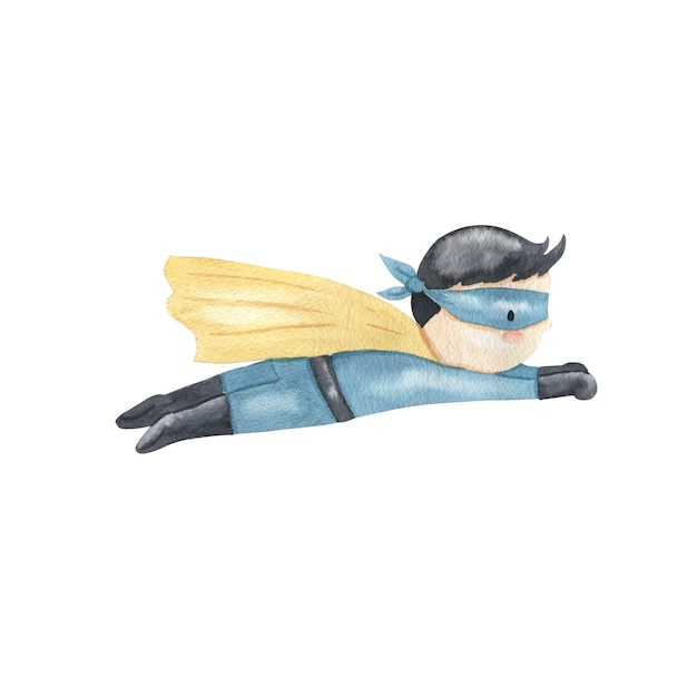 Vektor superhelden-aquarellillustration für kinder