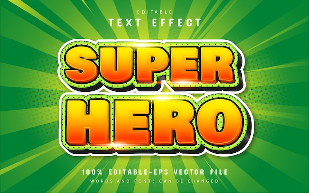Superhelden-Texteffekt mit orangefarbenem Farbverlauf
