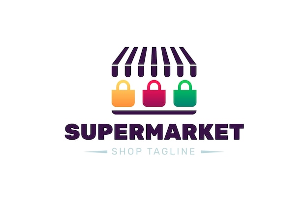 Vektor supermarkt-logo-design mit shop-slogan