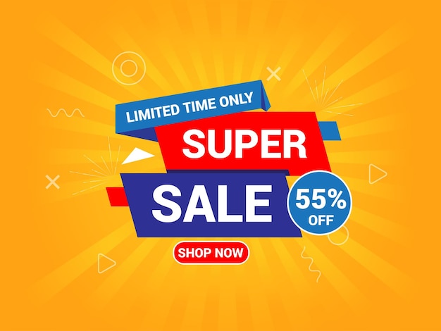 Superverkaufsbanner Vektorillustration Superverkaufsbanner Vorlage Design Sonderangebote Banner