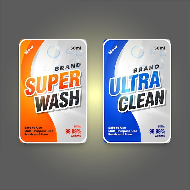 Superwasch- und Ultra-Reinigungsmittellabe