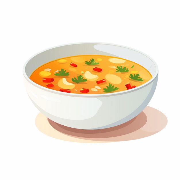 Suppenschüssel Mahlzeit Vektornahrung Abendessen Gemüse Mittagessen heiße Illustration Teller Kochgeschirr r