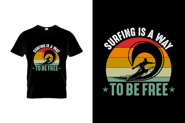 Surf-t-shirt-design oder surf-poster-design oder surf-shirt-design, zitate sagen