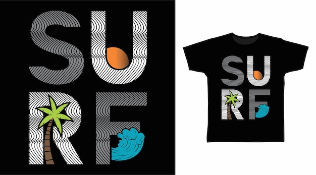 Vektor surf-typografie für tee-design