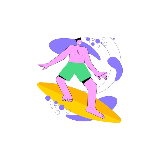 Surfen abstrakte konzept-vektor-illustration