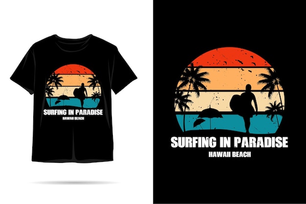 Surfen im paradies-silhouette-t-shirt-design