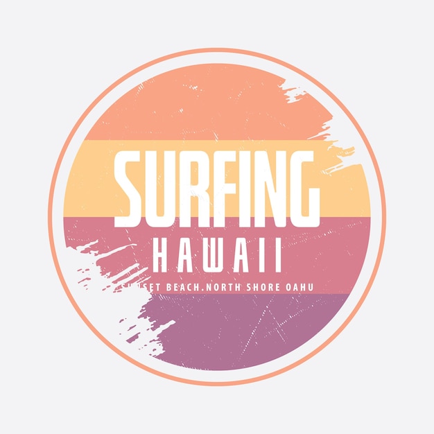 Vektor surfendes grafisches t-shirt und kleidungsdesign hawaiis