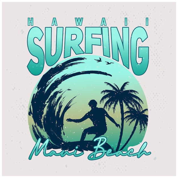 Surfendes Maui-Strand-Sommer-Shirt Hawaiis