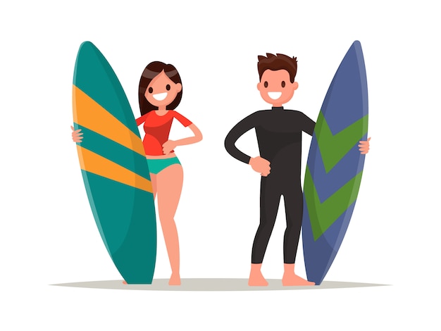 Surfer für Mann und Frau.